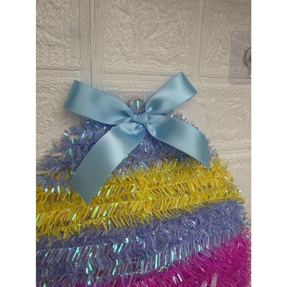 Happy Easter Egg Tinsel Wall Decor Multicolor 18